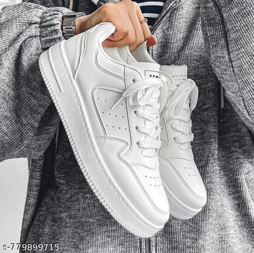 Trendy Sneakers New Spring Breathable Durable Lightweight Solid White All-Match
