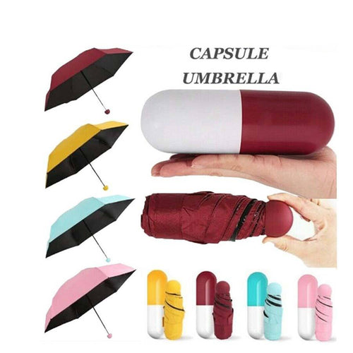 Mini Capsule Shaped Tree Design Parapluie Payung Sombrillas Paraguas Folding Capsule Umbrella Yellow With Logo Prints Capsule